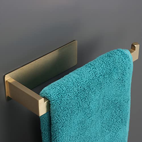 Hand Towel Holder, Strong Self Adhesive Hand Towel Ring, Thicken SUS304 Stainless Steel Hand Towel Bar/Rack, No Drilling Modern Hand Towel Hanger (Brushed Gold, 9 in) - color: Brushed Gold, size: 1 Pack 9 In