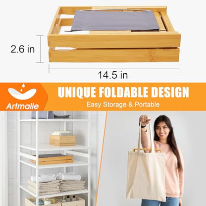 Bathtub Tray Caddy, Expandable Bamboo Bath Tray for Tub | Foldable Bath Table Trays with Non-Slip Pads, Bathroom Spa Accessories, Ideal Gift for New Home & Mom's Birthday - color: Bamboo