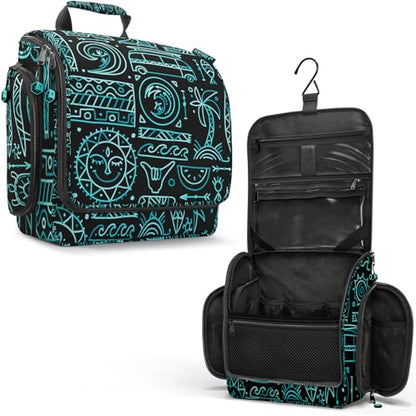 VENTURE 4TH Hanging Travel Toiletry Bag, 17 Compartments - Surfing Vibes | Hangs on rails, hooks or doors; stands upright too. Removable TSA pouch. Water-resistant 900D Nylon, reinforced stitching. - color: Surfing Vibes