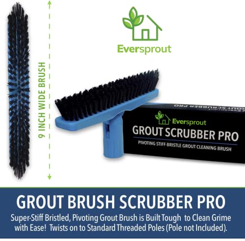 EVERSPROUT Grout Cleaning Brush (Attachment Only), Swivel V-Shape Scrubber | Swivel Head for Grout Lines, Corners, Tough Grime, Hard to each Areas & Tight Spaces, for Shower, Bathroom, Tiles, Floor - style: Grout Brush (no pole)
