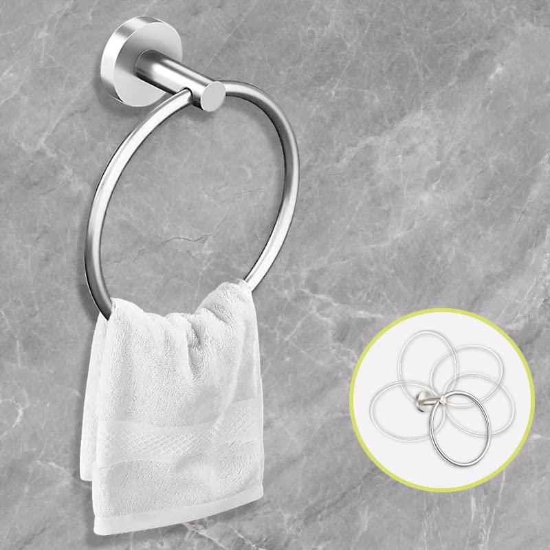Cilee 10 Piece Brushed Nickel Bathroom Accessories Set, 16 inch Brushed Nickel Bathroon Hardware Set Towel Bar Ring Toilet Paper Holder Robe Towel Hook SUS304 Stainless Steel - color: Brushed Nickel, size: 16inch
