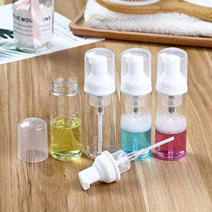 35 Pack 2 oz Foam Pump Bottles, Refillable Soap Dispenser, Daily Use | Clear foam pump bottle for diluted liquid soap, facial cleanser, body wash, shampoo, bathroom, kitchen, vanity and travel use - color: Clear
