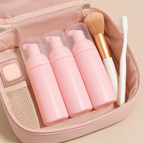 10Packs 30ml/1Oz Pink Foaming Pump Bottles Travel Size Soap Dispenser Refillable Foam Pump Containers for Face Cleanser, Shampoo, Hand Wash, Lotion, DIY Skincare