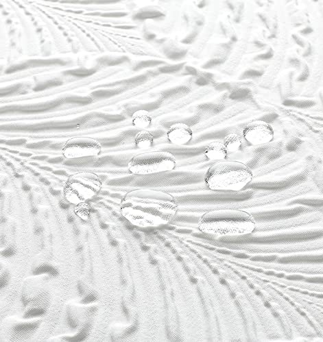 Small Stall Shower Curtain, Narrow Half 3D Embossed Textured White Fabric Shower Curtain, Modern Farmhouse Chic Soft Cloth Bathroom Curtains Shower Set with Hooks (White, 36" W x 72" L) | Narrow Half Small Stall Shower Curtain, White 3D Embossed Modern Fa