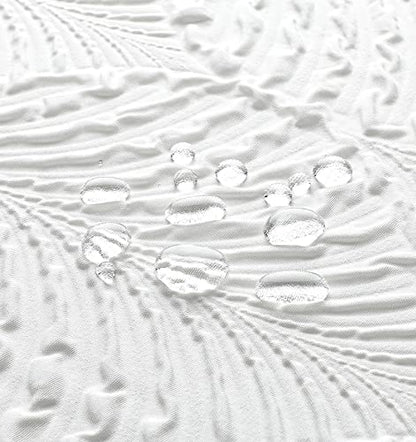 Small Stall Shower Curtain, Narrow Half 3D Embossed Textured White Fabric Shower Curtain, Modern Farmhouse Chic Soft Cloth Bathroom Curtains Shower Set with Hooks (White, 36" W x 72" L) | Narrow Half Small Stall Shower Curtain, White 3D Embossed Modern Fa