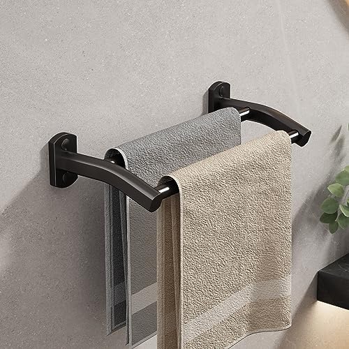 Black Double Towel Bar, Hand Towel Rack for Bathroom Wall Mounted Towel Hanger, Matte Black Bath Towel Rod,12 Inch - size: 12 Inch Double Bar