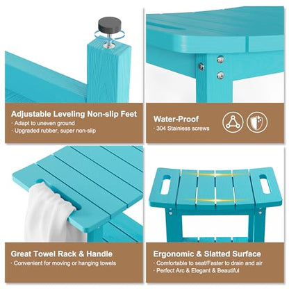 HIPS Shower Benches for Inside Shower, Shower Stool with Space-Efficient Storage Shelf, Waterproof Shower Chair Seat for Spa Bathroom(Sky Blue) - color: Sky Blue