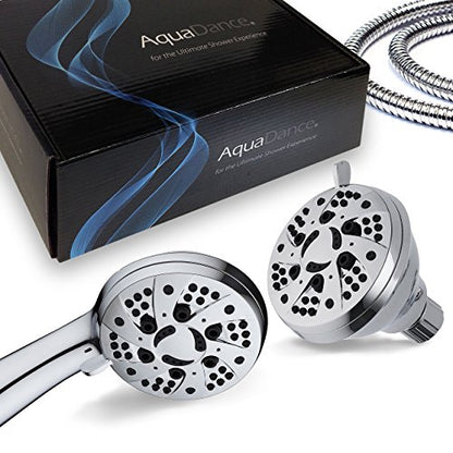 AquaDance Total Chrome High Pressure 3-way 48-setting Rain – Handheld Shower Head Combo – Angle Adjustable, Anti-Clog Jets, Tool-Free Installation - USA Standard Certified – Top U.S. Brand | Enjoy Two 6-Setting Rain & Hand Showerheads Separately or Togeth