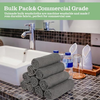 Washcloths Bulk 200 Pack Face Towels, Highly Soft Wash Cloths | Hand Towels, Fast Drying Multi-Purpose Microfiber Cleansing Cloths for Bathroom, Hotel, Spa, and Salon Grey (12" x 12") - color: Grey