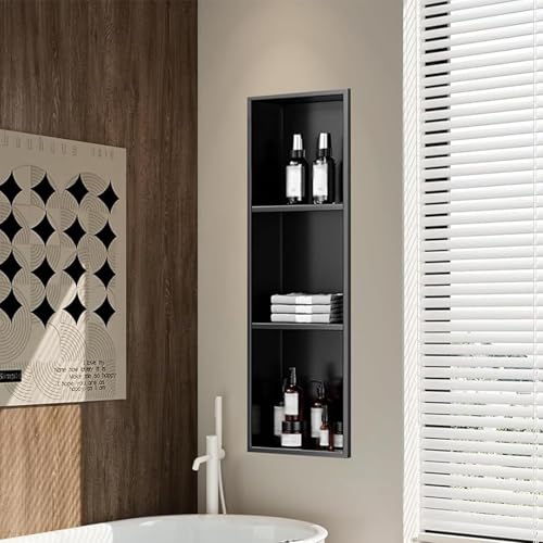 Bathroom Shower Niche, Insert Storage Shower Shelf for Wall, Stainless Steel Wall Alcove Shelf No Tiled Recessed Niche Shower for Storage(70cmx28cmx12.5cm) - size: 70cmx28cmx12.5cm