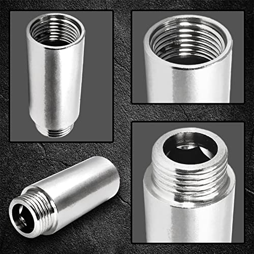 2pcs Shower Head Extension Arm Adapters | 1/2PT Male to 1/2PT Female Thread, 40mm/1-9/16 Inch Length, Stainless Steel, Cast Pipe Fitting Coupler - size: 40 mm