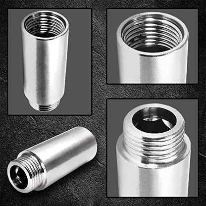 2pcs Shower Head Extension Arm Adapters | 1/2PT Male to 1/2PT Female Thread, 40mm/1-9/16 Inch Length, Stainless Steel, Cast Pipe Fitting Coupler - size: 40 mm