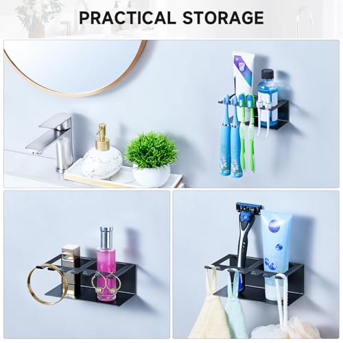 Electric Toothbrush Head Holders, Electric Toothbrush Holders Wall Mounted, Shower Electric Head Holder, Toothbrush and Toothpaste Holder, Tooth Brushing Holder for Bathroom (Black, Small) - color: Black, size: Small