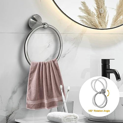 8 Pieces Bathroom Hardware Set Brushed Nickel Adjustable Expandable Towel Bars Towel Ring Wall Mount Toilet Paper Holder Towel Hooks Towel Racks Hand Towel Holder Bathroom Accessory Set - color: 8 Pcs Brushed Nickel