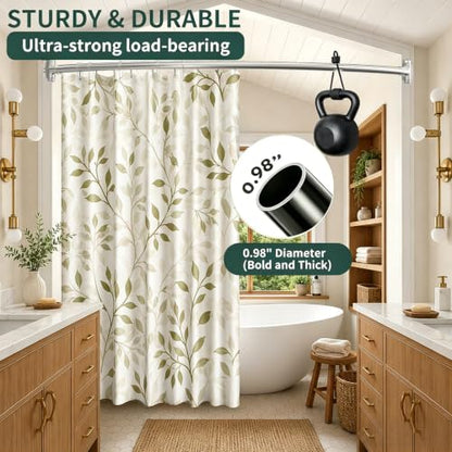 Brushed Nickel Curved Shower Curtain Rod for Bathroom 33-78 In Adjustable Rounded Shower Rod, RustProof Stainless Steel Non-Slip Bowed Shower Rods for Bathtub, Stall Extra Shower Space Need Drilling - color: Brush Nickel