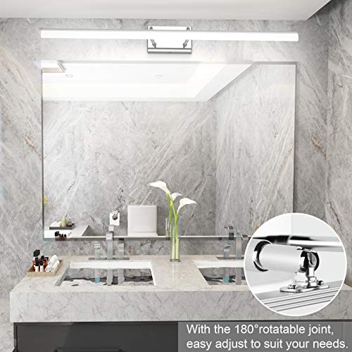 Aipsun 40 inch Modern LED Vanity Lights Adjustable Bathroom Light Fixtures Over Mirror Chrome Vanity Lighting 5500K - color: Chrome, size: 40 in