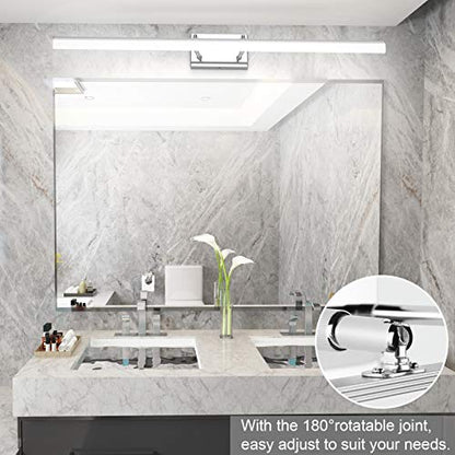Aipsun 40 inch Modern LED Vanity Lights Adjustable Bathroom Light Fixtures Over Mirror Chrome Vanity Lighting 5500K - color: Chrome, size: 40 in