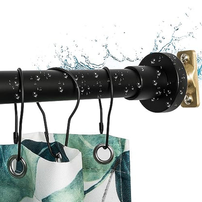 Heavy Duty Shower Rod, Adjustable Shower Curtain Rod, Expandable 47-84 Inch, Permanent Mount Shower Rod, Never Rust Stainless Steel For Window Curtain and Closet, Matte Black - color: Matte Black