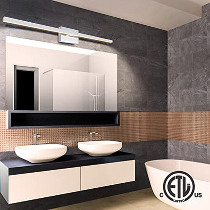 VOLISUN Modern Over Mirror Chrome Bar Vanity Light - Dimmable 5CCT LED Fixture, 39.4 inch, 24W - ETL Certificated - color: Chrome, size: 39.4inch