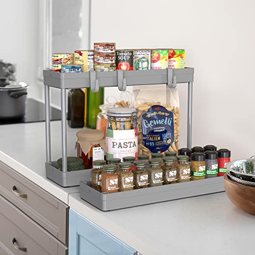 Simple Houseware 3-Tier Slim Rolling Cart w/Handle 5.5" Wx27.5 H, Gray | Storage Cart for Narrow Space (5.5-Inch Wide) Kitchen, Bathroom, Laundry Room - color: Gray