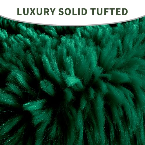Soft Microfiber Toilet Lid Cover 17.5" x 15" Machine Washable | Solid Toilet Seat Cover Adjustable Rubber Backing Fits Most 16 -17.5" L x 14-16" W Round Oblong and Elongated Toilet Seat - color: Dark Green