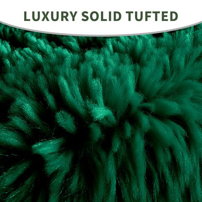 Soft Microfiber Toilet Lid Cover 17.5" x 15" Machine Washable | Solid Toilet Seat Cover Adjustable Rubber Backing Fits Most 16 -17.5" L x 14-16" W Round Oblong and Elongated Toilet Seat - color: Dark Green