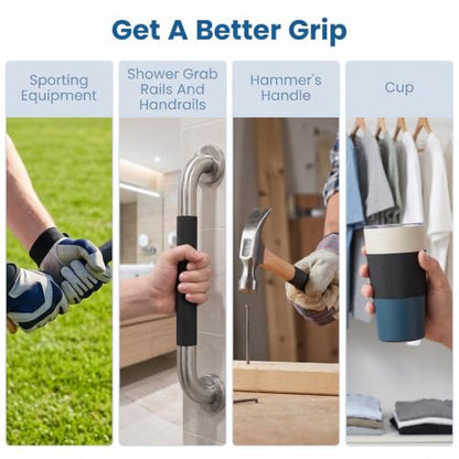 20ft Rubber Grip Tapes 0.71inch Non-Slip Grip Tape for Handles | Slip Resistant Tape for Bathroom, Anti Slip Tapes Waterproof, for Seniors Handicap