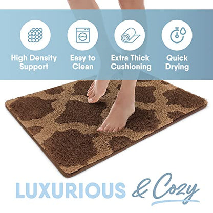 Home Inspirations Collection Soft & Cozy Bath Mats for Bathroom, Memory Foam Bathroom Rugs with Skid Resistant Base, Ultra Absorbent Microfiber Bath Mat, 17x24, Small, Brown - color: Brown