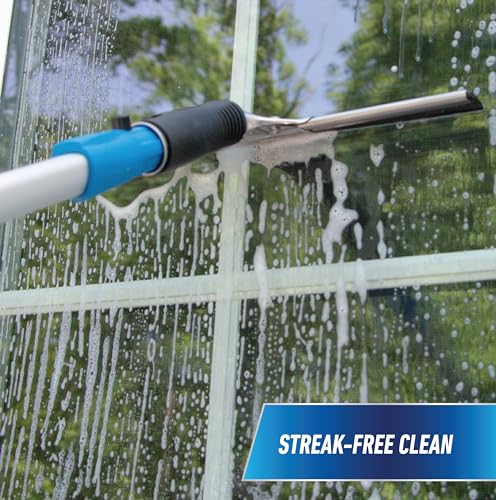 Unger Connect and Clean 16” Performance Window and Glass Cleaning Squeegee with Replacement Rubber, Cleaning Supplies, Heavy Duty Household Cleaner Tools with Streak-Free Results - size: 16 Inch (Pack of 1), style: 16” Performance Grip Squeegee
