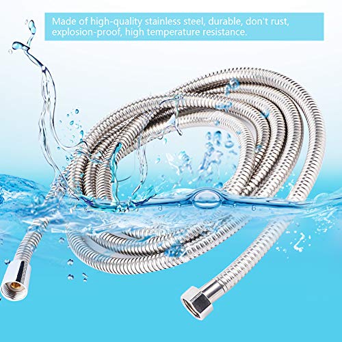 Tyenaza 3m Shower Hose, Stainless Steel Explosion Proof Long Shower Hose Replacement Bathroom Accessories
