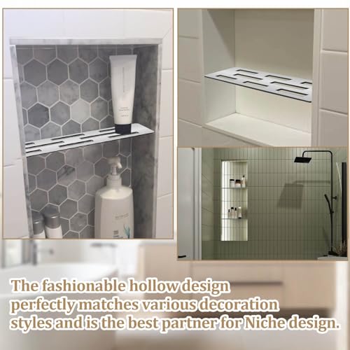 12 Inch Shower Niche Shelf Brushed 316 Stainless Steel Finish Tile Insert | Rectangular Shelf for 12 Inch Tile Prefabricated Niches, Fits 1/8 Inch Grout Lines, Shower Niche Insert Brushed 316 Stainless - size: 316 Stainless Steel - Silver
