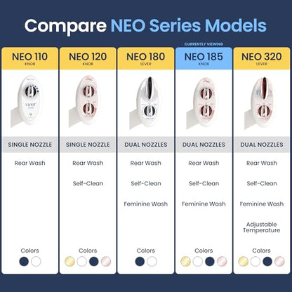 LUXE Bidet NEO 185 - Bidet Attachment for Toilet Seat, Rose Gold | Non-Electric, Dual Nozzle, Self-Cleaning, Adjustable Water Pressure, Rear & Feminine Wash - color: Rose Gold