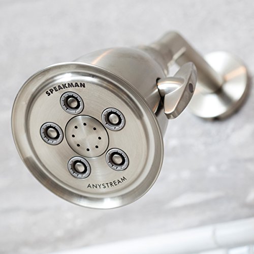 Speakman, Brushed Nickel S-2005-HB-BN Hotel Anystream High Pressure Shower Head-2.5 GPM Adjustable Replacement Bathroom Showerhead - color: Brushed Nickel, size: 2.5 GPM