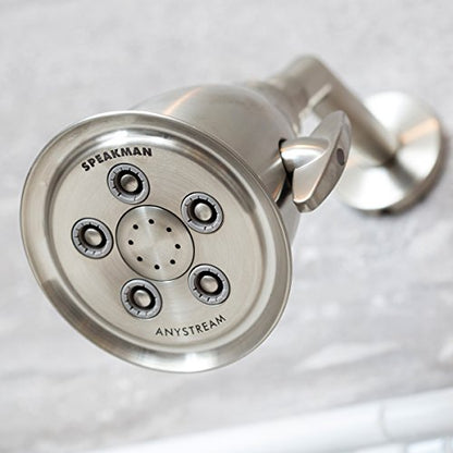 Speakman, Brushed Nickel S-2005-HB-BN Hotel Anystream High Pressure Shower Head-2.5 GPM Adjustable Replacement Bathroom Showerhead - color: Brushed Nickel, size: 2.5 GPM