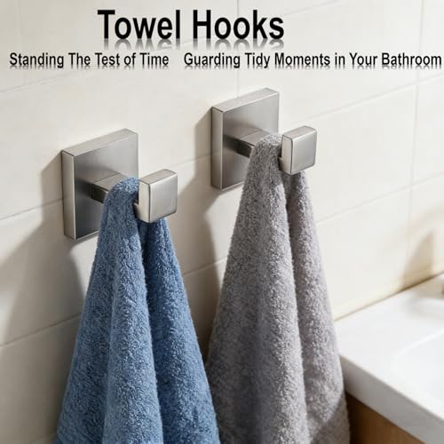 Bathroom Hardware Set 15 Piece Brush Nickel Bathroom Accessories Set SUS304 Towel Bar Set Includes 3 Towel Bar 24 Inch+3 Towel Holder+3 Toilet Paper Holder+6 Towel Hooks (15, Brushed Nickel, 24 Inch) - color: Brushed Nickel, size: 24 Inch