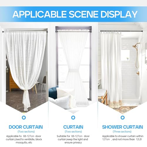 Tension Curtain Rod Black Tension Rod 28 To 48 Inch Spring Curtain Rods | Non Slip Tension Rods 1pcs For Windows No Drilling Adjustable Tension Rods of Curtains Window Closet Kitchen Wardrobe - color: Black, size: 28-48 inch 1pcs