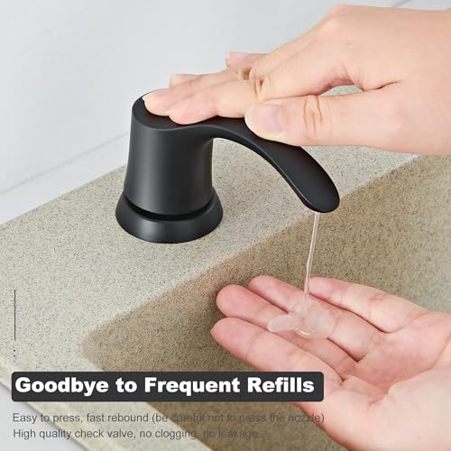 Kitchen Sink Soap Dispenser - Matte Black, G080B-G | Sink Soap Dispenser Pump with 40" Silicone Soap Dispenser Extension Soap Tube, Say Goodbye to Frequent Refills - color: Matte Black, size: with Hose