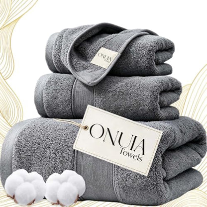 Luxury Bath Towels 3 Packs, Premium 100% Cotton, Hotel-Quality Experience, Ultra Soft Skin, Absorbent, Quick Drying & Low Lint, for Bathroom, Spa, Gym & Home Use - color: Gray Set of 3