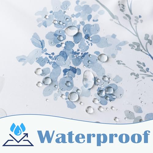 Light Blue Grey Small Stall Shower Curtain,Waterproof Fabirc Dusty Blue and White Grand Millenial Shower Curtains for Bathroom with Hooks 36x72 - color: Grey & Blue, size: 36"W x 72"L (Pack of 1)