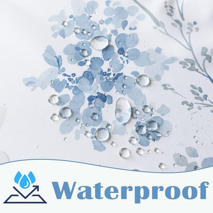 Light Blue Grey Small Stall Shower Curtain,Waterproof Fabirc Dusty Blue and White Grand Millenial Shower Curtains for Bathroom with Hooks 36x72 - color: Grey & Blue, size: 36"W x 72"L (Pack of 1)