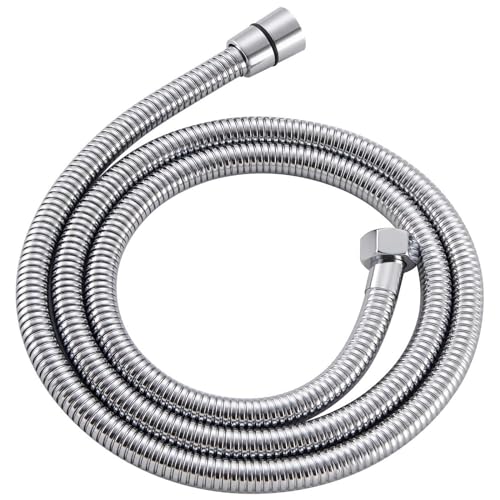 Angle Simple Flexible Handheld Shower Head Hose 59 Inches, 1/2" IPS, Chrome | Stainless Steel Bathroom Shower Hose Replacement, No Tangles - color: Chrome, size: 59 Inch