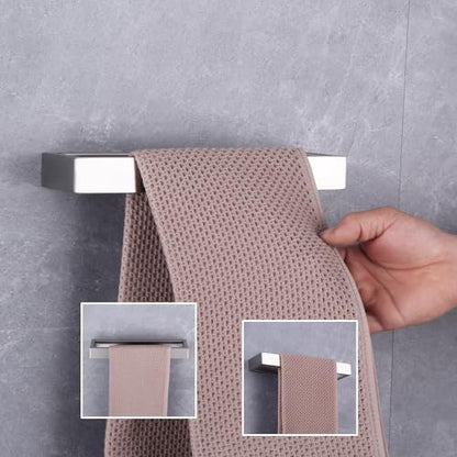 GERZWY Bath Towel Holder SUS304 Stainless Steel Towel Hanger Towel Ring for Bathroom Lavatory Wall Mount Contemporary Style, Brushed Finish HG1706-LS - color: Brushed