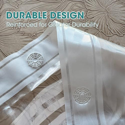 Clear Plastic Shower Curtain Liner, 3D Wavy, 70x72 in, 1 Pack | 100% waterproof, PEVA, clear 3D wavy pattern, 12 rust-free pouch holes, fits standard tubs, for home, hotel, dorm - color: Wavy-clear