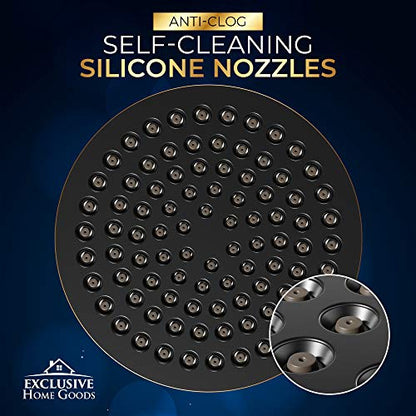 Luxury Rainfall Shower Head - High-Pressure showerhead Jets, rain shower head Ant-Clog Silicone Nozzles (1.8 GPM, Oil-Rubbed Bronze) - color: Oil-Rubber Bronze, size: California 1.8 GPM, 6 Inch Diameter