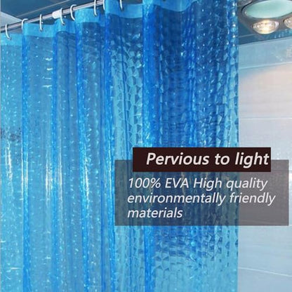TIKABC Shower Curtain Liner, 4G EVA Blue Water Cube Shower Liner, Plastic Waterproof Shower Curtains, 72x72 inch with Grommet Holes 3 Magnetic Weights - color: Eva-blue