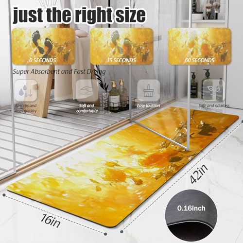 Bathroom Runner Mat Rugs Long,Dog Love Rose Valentines Picture Diatomite Stone Bath Mat Large Absorbent Diatomaceous Non Slip Fast Dry Bathroom Rugs 16x42in - color: Design19