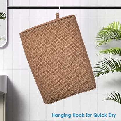 AEROiVi Shower Seat Cushion Non-Slip Silicone Bottom 3D Mesh Washable Brown | Soft Shower Chair Cushion for Benches Quick Drying Washable Mat 3D Mesh Pad with Hook Design Elderly Handicap Disabled - size: Brown