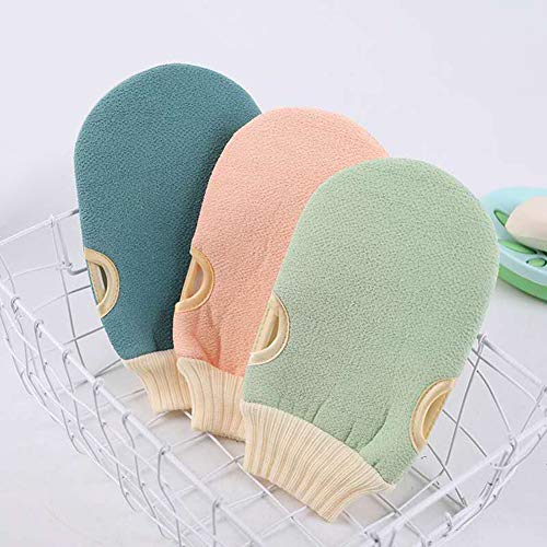 Exfoliating Towel for Body 3pcs/Set Body Cleaning Washcloth Soft Brush Home Hotel Bathroom Shower Ball Back Scrubber Set Exfoliating Skin Towel Bath Gloves Exfoliating Washcloths (Color : A) - color: A