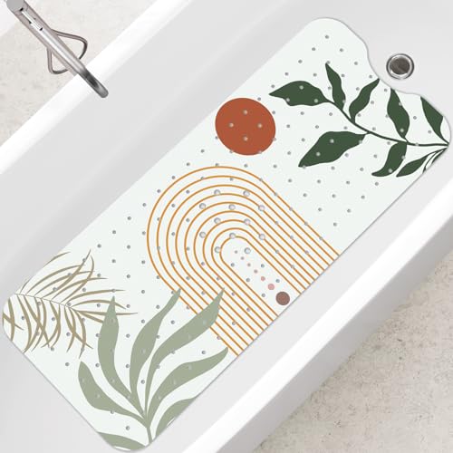SHUCHING Bath Mat for Tub Non Slip-40x16 Inch, Boho | Bathtub Mat for Elderly Mold Free, Long Shower Mat for Inside Shower with Suction Cup, Machine Washable - color: Boho