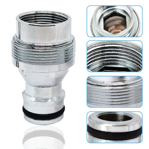 1pcs Brass Faucet Tap Quick Connector Adapter Kit,18mm Female Thread x 1mm Pitch Connector,Universal Faucet Adapter for Washing Machine And Pressure Washer(Silver) - size: 18mm Female Thread x 1mm
